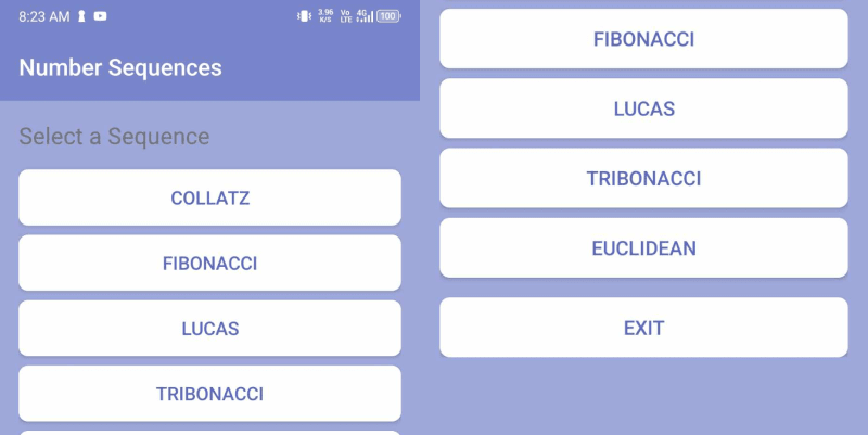Screenshot of NumberSequenceV3 [Android App]